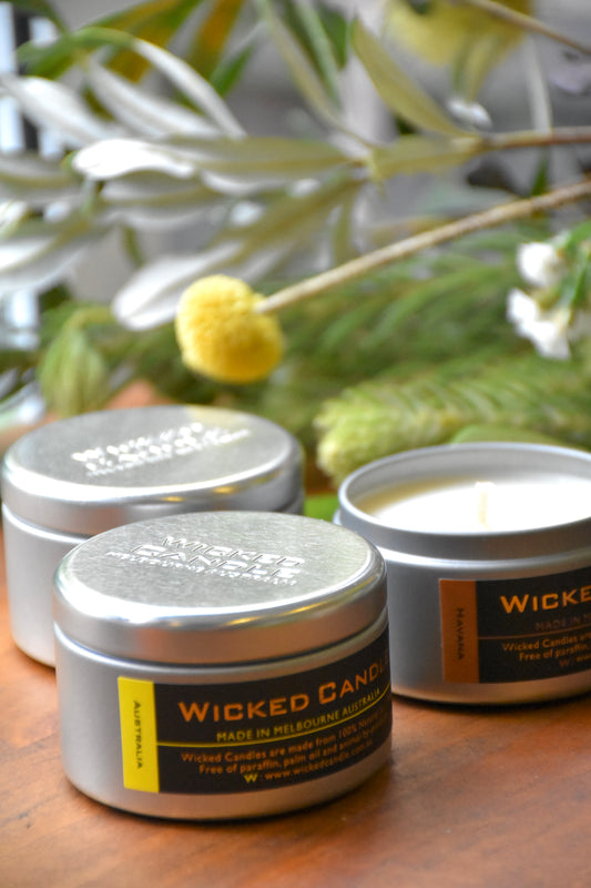 Wicked Candles - large Soy Wax Travel Tin / 30 hour burn time